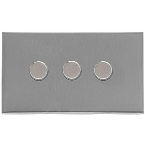 Winchester Range Satin Chrome Silk Switches & Sockets, W35 - 3G Multi Location Primary Dimmer by Heritage Brass By M-Marcus
