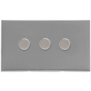 Windsor Range Satin Chrome Silk Switches & Sockets, WN35 - 3G Multi Location Primary Dimmer by Heritage Brass By M-Marcus