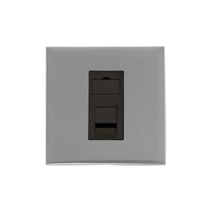 Winchester Range Satin Chrome Silk Switches & Sockets, W35 - 1 Gang RJ45 by Heritage Brass By M-Marcus