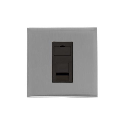 Winchester Range Satin Chrome Silk Switches & Sockets, W35 - 1 Gang RJ45 by Heritage Brass By M-Marcus