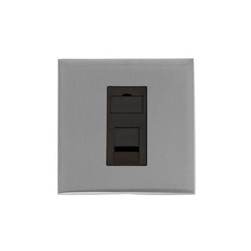 Winchester Range Satin Chrome Silk Switches & Sockets, W35 - 1 Gang RJ45 by Heritage Brass By M-Marcus