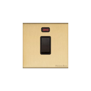 Windsor Range Matt Brass Switches & Sockets, WN40 - 20A Double Pole Switch with Neon by Heritage Brass By M-Marcus