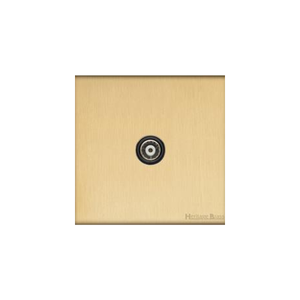Windsor Range Matt Brass Switches & Sockets, WN40 - 1 Gang Non-Isolated TV Coaxial Socket by Heritage Brass By M-Marcus