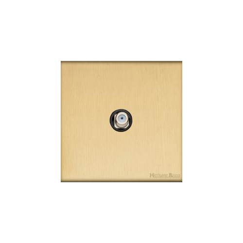 Windsor Range Matt Brass Switches & Sockets, WN40 - 1 Gang Satellite Socket by Heritage Brass By M-Marcus