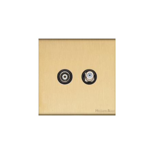 Windsor Range Matt Brass Switches & Sockets, WN40 - TV/Satellite Socket by Heritage Brass By M-Marcus