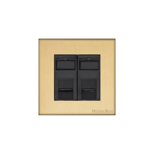 Windsor Range Matt Brass Switches & Sockets, WN40 - 2 Gang Master Line Socket by Heritage Brass By M-Marcus