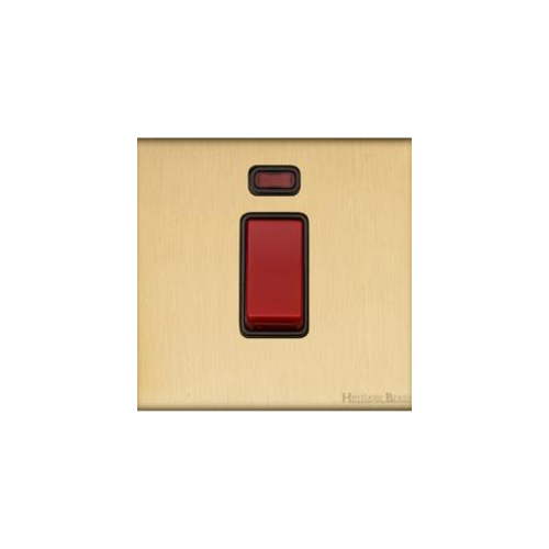 Windsor Range Matt Brass Switches & Sockets, WN40 - 45A DP Cooker Switch with Neon (single plate) by Heritage Brass By M-Marcus