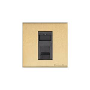 Windsor Range Matt Brass Switches & Sockets, WN40 - 1 Gang CAT6 by Heritage Brass By M-Marcus