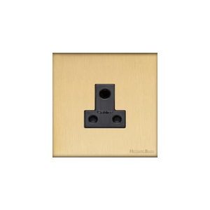 Windsor Range Matt Brass Switches & Sockets, WN40 - 5 Amp 3 Round Pin Socket by Heritage Brass By M-Marcus