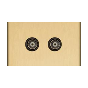 Windsor Range Matt Brass Switches & Sockets, WN40 - TV/FM Diplexed Socket by Heritage Brass By M-Marcus