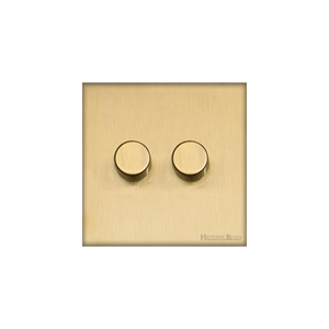 Windsor Range Matt Brass Switches & Sockets, WN40 - 2G Multi Location Primary Dimmer by Heritage Brass By M-Marcus