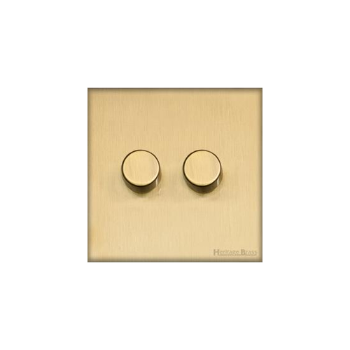 Windsor Range Matt Brass Switches & Sockets, WN40 - 2G Multi Location Primary Dimmer by Heritage Brass By M-Marcus