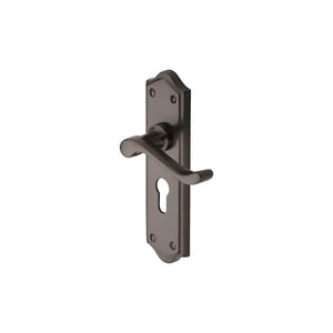 Buckingham Door Handle on Plate by M Marcus - Heritage Brass