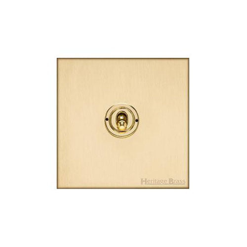 Windsor Range Satin Brass Switches & Sockets, WN44 - 1 Gang Intermediate Toggle Switch by Heritage Brass By M-Marcus