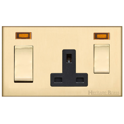 Winchester Range Satin Brass Switches & Sockets, W44 - 45A Cooker Unit + 13A Socket by Heritage Brass By M-Marcus