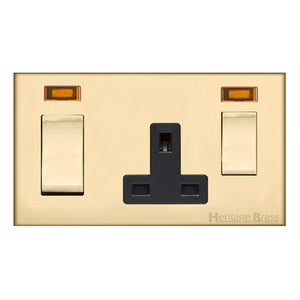 Winchester Range Satin Brass Switches & Sockets, W44 - 45A Cooker Unit + 13A Socket by Heritage Brass By M-Marcus