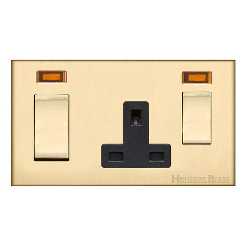 Winchester Range Satin Brass Switches & Sockets, W44 - 45A Cooker Unit + 13A Socket by Heritage Brass By M-Marcus