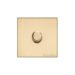 Winchester Range Satin Brass Switches & Sockets, W44 - 1G Multi Location Primary Dimmer by Heritage Brass By M-Marcus