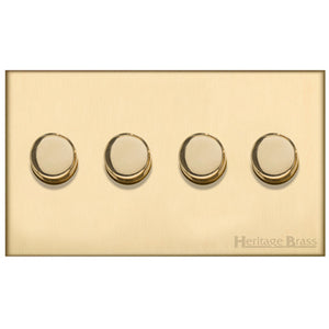 Winchester Range Satin Brass Switches & Sockets, W44 - 4G Multi Location Primary Dimmer by Heritage Brass By M-Marcus