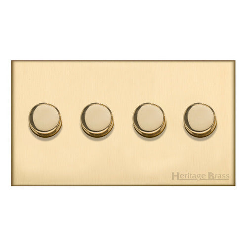 Winchester Range Satin Brass Switches & Sockets, W44 - 4G Multi Location Secondary Dimmer by Heritage Brass By M-Marcus