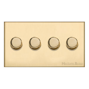 Winchester Range Satin Brass Switches & Sockets, W44 - 4G Multi Location Primary Dimmer by Heritage Brass By M-Marcus