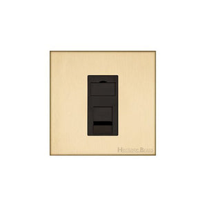 Winchester Range Satin Brass Switches & Sockets, W44 - 1 Gang RJ45 by Heritage Brass By M-Marcus