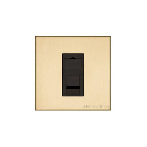 Winchester Range Satin Brass Switches & Sockets, W44 - 1 Gang RJ45 by Heritage Brass By M-Marcus