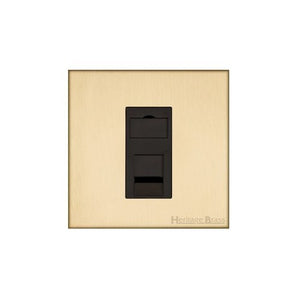 Winchester Range Satin Brass Switches & Sockets, W44 - 1 Gang RJ45 by Heritage Brass By M-Marcus