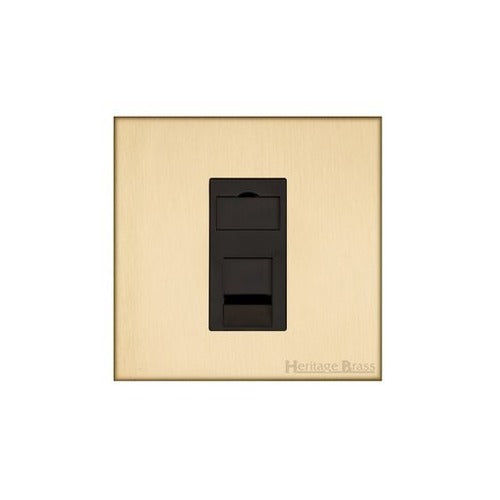 Winchester Range Satin Brass Switches & Sockets, W44 - 1 Gang RJ45 by Heritage Brass By M-Marcus