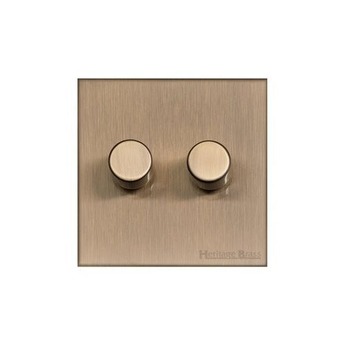Winchester Range Antique Brass Switches & Sockets, W91 - 2G Multi Location Secondary Dimmer by Heritage Brass By M-Marcus