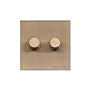 Winchester Range Antique Brass Switches & Sockets, W91 - 2G Multi Location Secondary Dimmer by Heritage Brass By M-Marcus