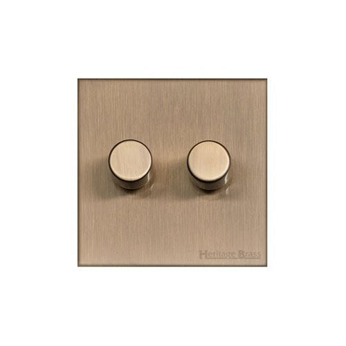 Winchester Range Antique Brass Switches & Sockets, W91 - 2G Multi Location Secondary Dimmer by Heritage Brass By M-Marcus