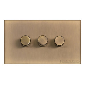 Winchester Range Antique Brass Switches & Sockets, W91 - 3G Multi Location Secondary Dimmer by Heritage Brass By M-Marcus