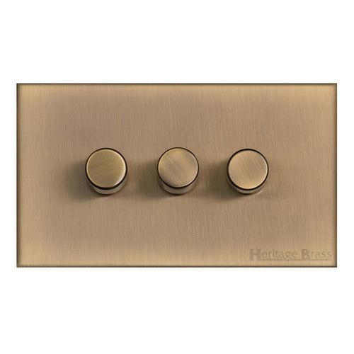 Winchester Range Antique Brass Switches & Sockets, W91 - 3G Multi Location Secondary Dimmer by Heritage Brass By M-Marcus