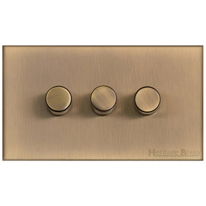 Winchester Range Antique Brass Switches & Sockets, W91 - 3G Multi Location Secondary Dimmer by Heritage Brass By M-Marcus