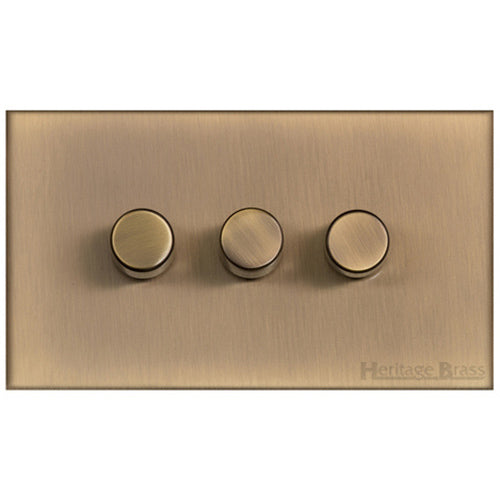 Winchester Range Antique Brass Switches & Sockets, W91 - 3G Multi Location Secondary Dimmer by Heritage Brass By M-Marcus