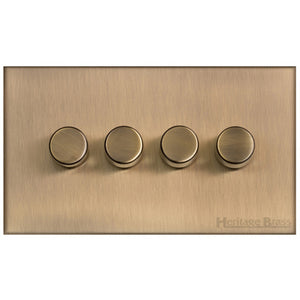 Winchester Range Antique Brass Switches & Sockets, W91 - 4G Multi Location Primary Dimmer by Heritage Brass By M-Marcus