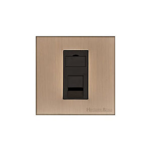 Winchester Range Antique Brass Switches & Sockets, W91 - 1 Gang RJ45 by Heritage Brass By M-Marcus