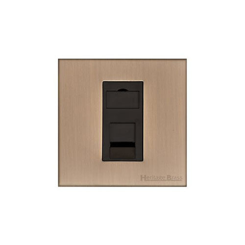 Winchester Range Antique Brass Switches & Sockets, W91 - 1 Gang RJ45 by Heritage Brass By M-Marcus