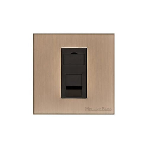 Winchester Range Antique Brass Switches & Sockets, W91 - 1 Gang RJ45 by Heritage Brass By M-Marcus