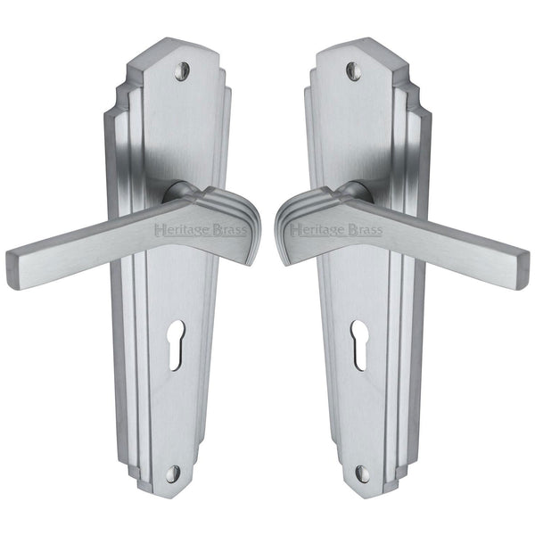 Waldorf Door Handle on Plate by M Marcus - Heritage Brass