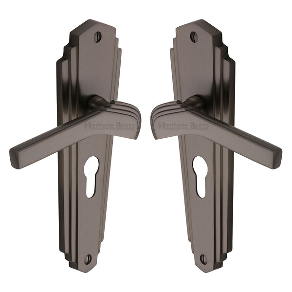 Waldorf Door Handle on Plate by M Marcus - Heritage Brass