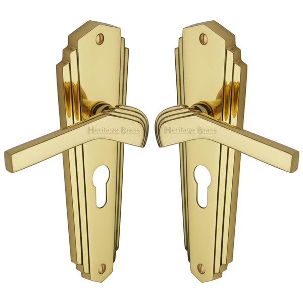 Waldorf Door Handle on Plate by M Marcus - Heritage Brass