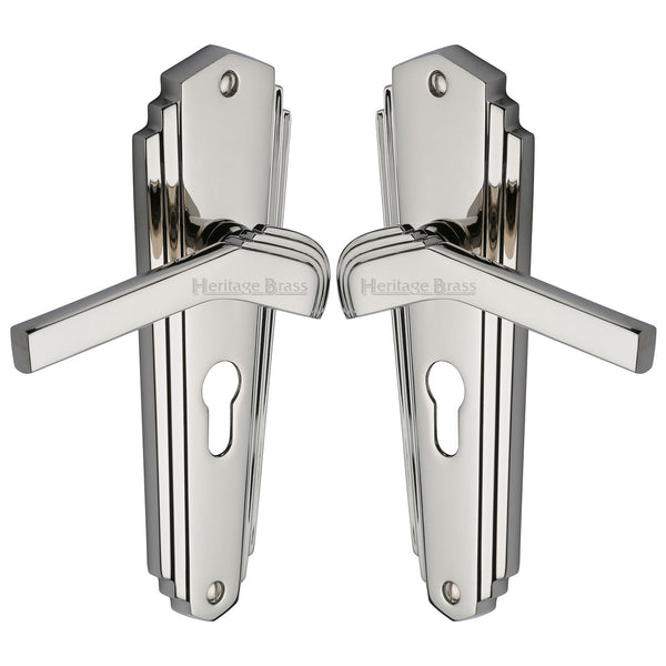 Waldorf Door Handle on Plate by M Marcus - Heritage Brass