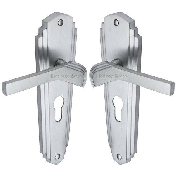 Waldorf Door Handle on Plate by M Marcus - Heritage Brass
