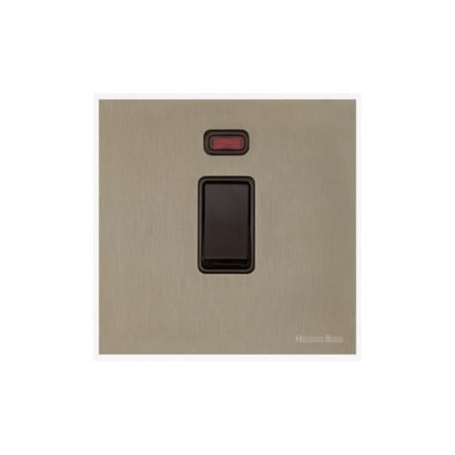 Windsor Range Aged Pewter Switches & Sockets, WAP - 20A Double Pole Switch with Neon by Heritage Brass By M-Marcus