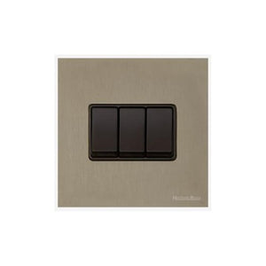 Windsor Range Aged Pewter Switches & Sockets, WAP - 3 Gang Rocker Switch by Heritage Brass By M-Marcus
