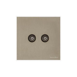 Windsor Range Aged Pewter Switches & Sockets, WAP - 2 Gang TV Coaxial Socket by Heritage Brass By M-Marcus