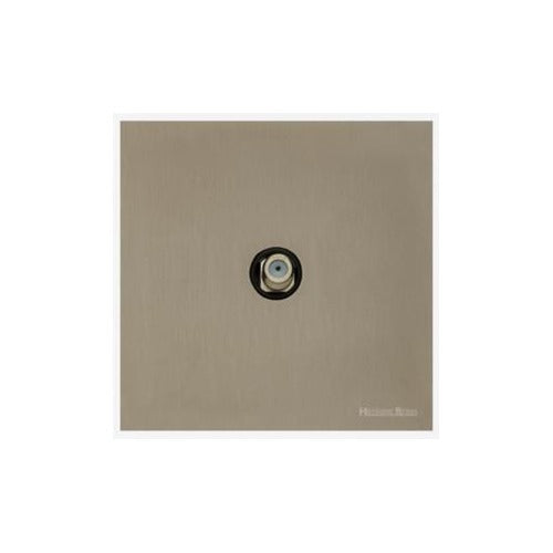 Windsor Range Aged Pewter Switches & Sockets, WAP - 1 Gang Satellite Socket by Heritage Brass By M-Marcus