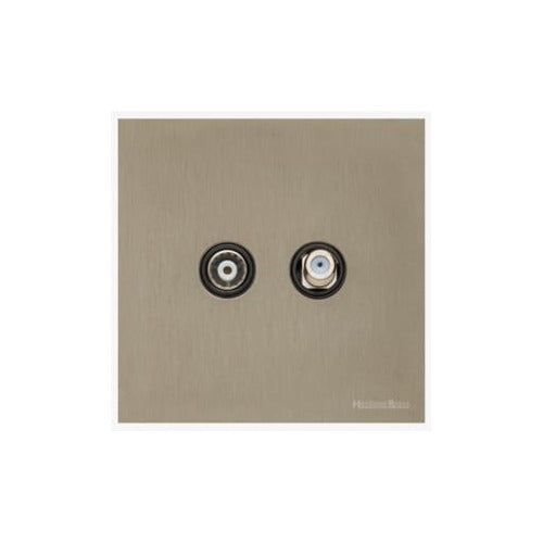 Windsor Range Aged Pewter Switches & Sockets, WAP - TV/Satellite Socket by Heritage Brass By M-Marcus